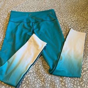 Zyia light n tight teal / white ombré leggings 6-8